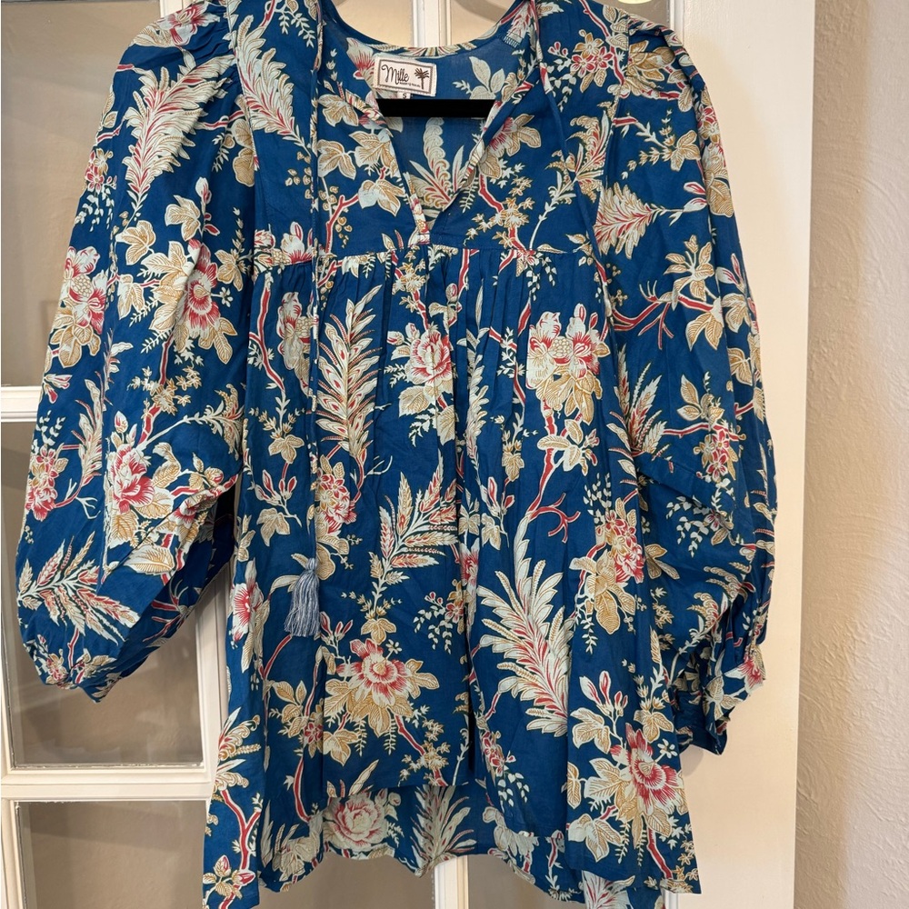Millie Blue Floral Women's Top